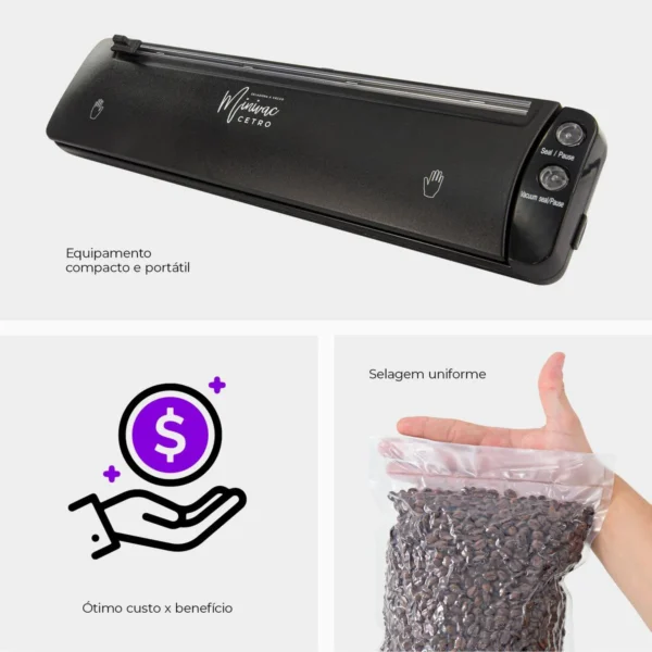 Seladora a Vácuo FKJ – Conserve Alimentos com Mais Frescor e Durabilidade! - Imagem 6