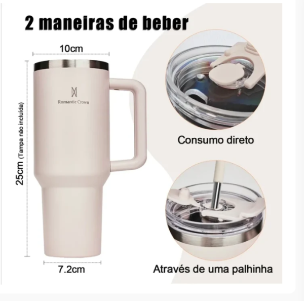 Copo Térmico 1200ml – Alta Capacidade e Isolamento Térmico