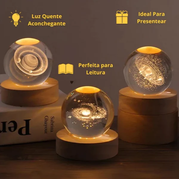 Luminária Cristal de Mesa Sistema Solar