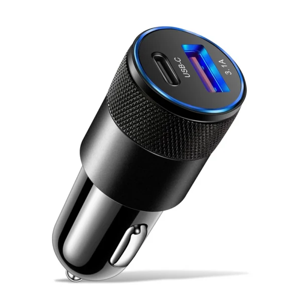 Carregador USB C Portátil De Duas Portas De Carro PD20W Carregamento Rápido Tipo Telefone Adaptador - Imagem 8