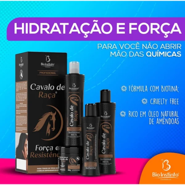 Kit Cavalo de Raça Queda e fortalecimento dos fios e crescimento.