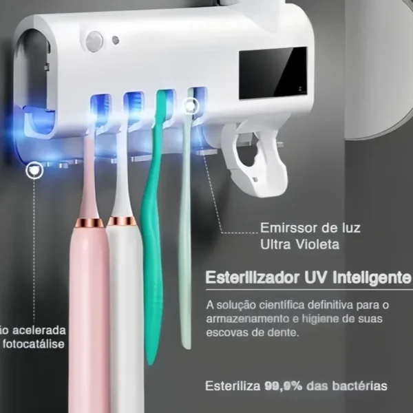 Dispenser Aplicador De Pasta de Dente E Suporte De Escova - Imagem 5