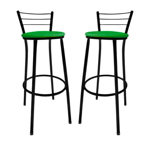 Banquetas Alta Bistrô Bancos Bancada Cozinha Americana Bar Balcão Kit 2 - Imagem 3