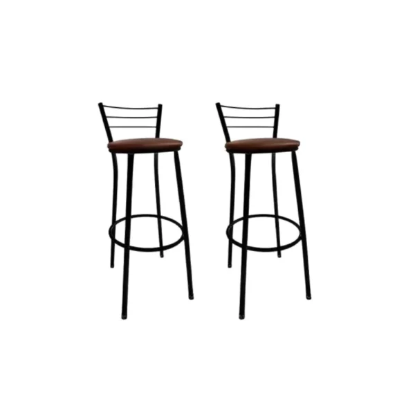 Banquetas Alta Bistrô Bancos Bancada Cozinha Americana Bar Balcão Kit 2 - Imagem 5
