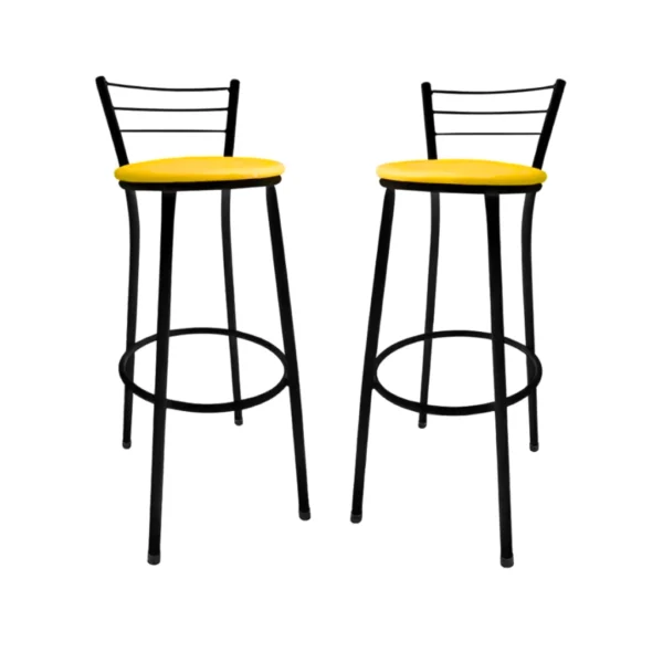 Banquetas Alta Bistrô Bancos Bancada Cozinha Americana Bar Balcão Kit 2 - Imagem 6