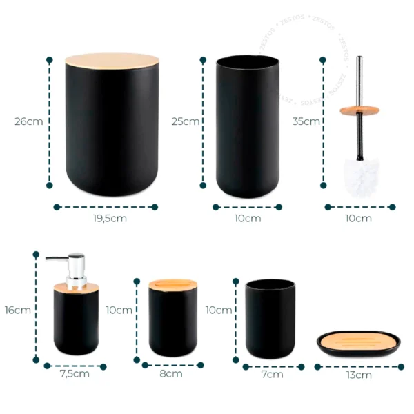 Kit Banheiro Lavabo Conjunto Acessórios - Imagem 3
