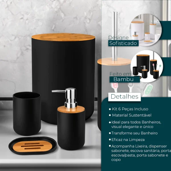 Kit Banheiro Lavabo Conjunto Acessórios