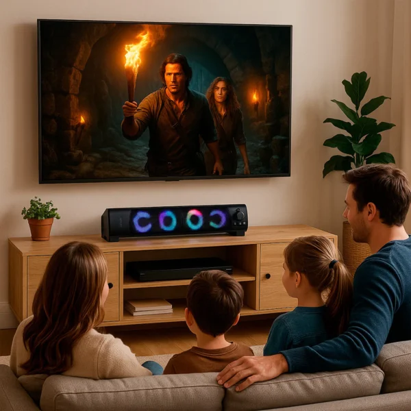 Caixa De Som Subwoofer Soundbar Portátil Para Computador Notebook Pc Gamer Celular Usb P2 - Imagem 4