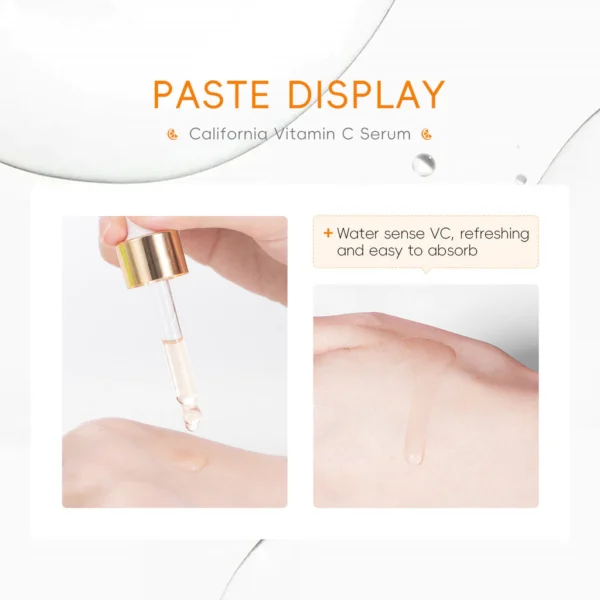 LAIKOU Soro Facial Vitamina C VC Clareador Anti-Aging Freckle Dark Spot Hidratante 17ml - Imagem 5
