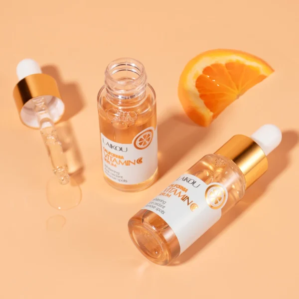 LAIKOU Soro Facial Vitamina C VC Clareador Anti-Aging Freckle Dark Spot Hidratante 17ml - Imagem 2