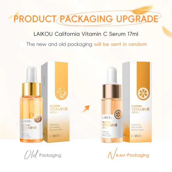 LAIKOU Soro Facial Vitamina C VC Clareador Anti-Aging Freckle Dark Spot Hidratante 17ml - Imagem 9